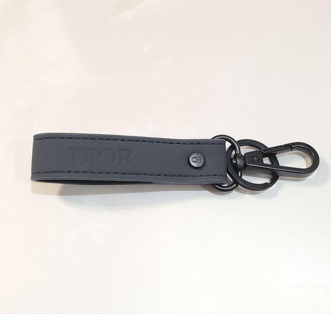 Dior ディオール キーリング キーホルダー レザー グレー - メルカリ