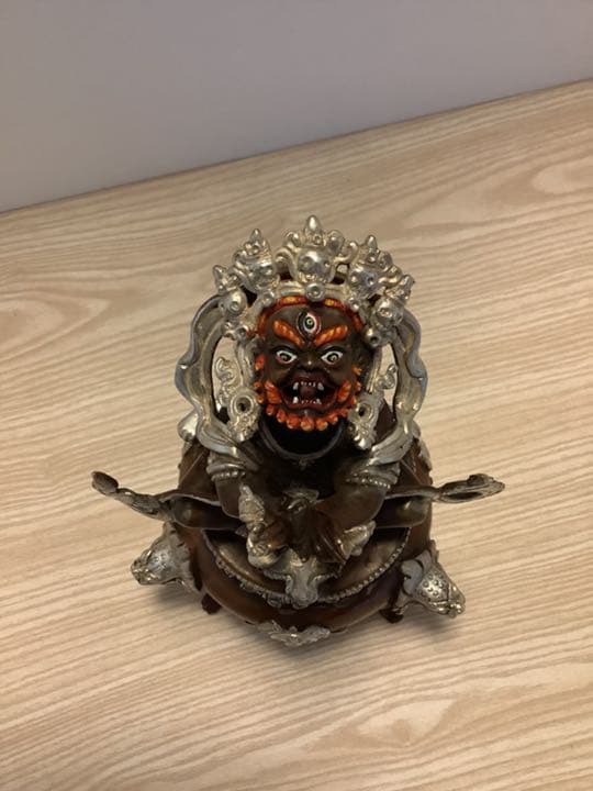 格安　《 SALE 新品 》 チベット　香炉　バイラヴァ　憤怒神　守護神　純銀張