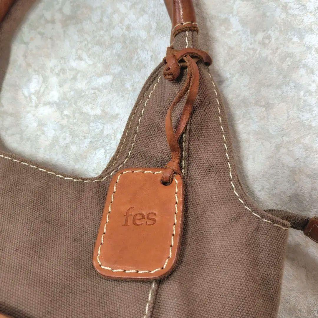 フェス キャンバス×レザー トート カーキブラウン キャメル - メルカリ