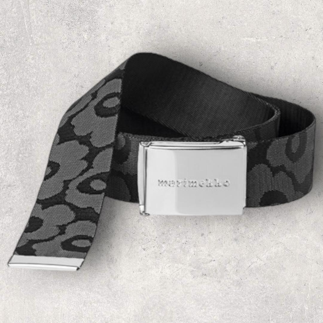 新品未使用 Marimekko マリメッコ ウニッコ柄 花 ベルト ブラック