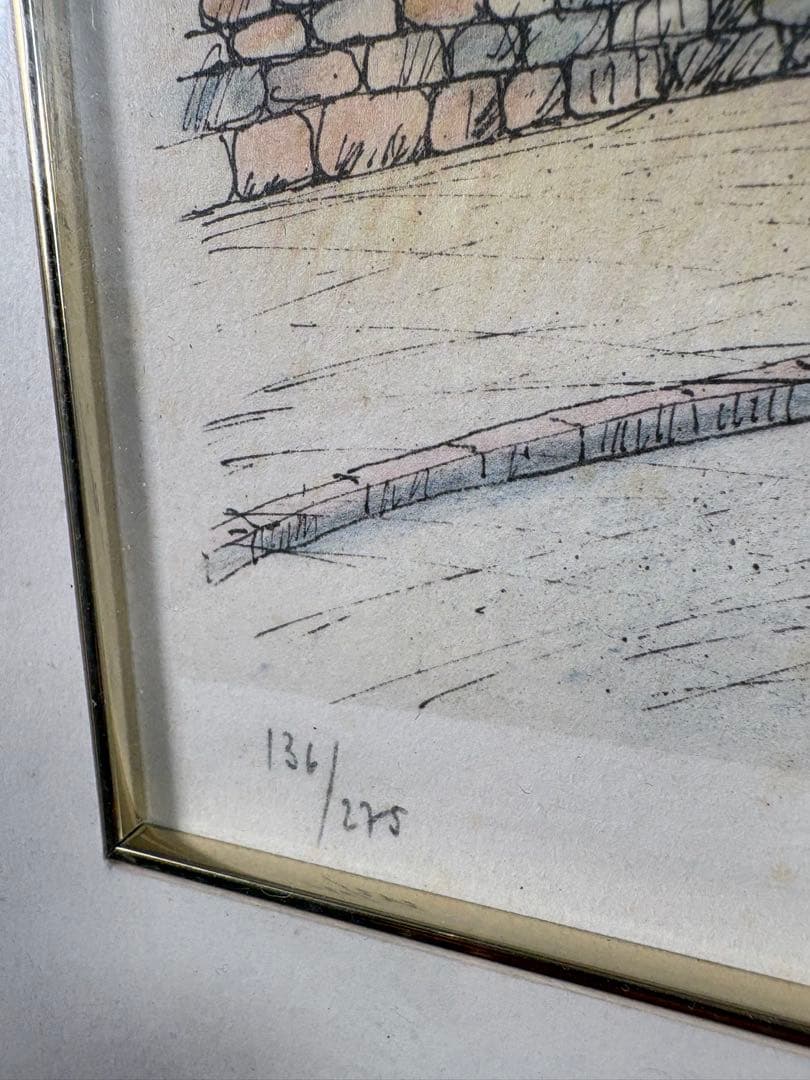 C082 ミッシェル・ドラクロワ リトグラフ 直筆サイン入「パリの街角」