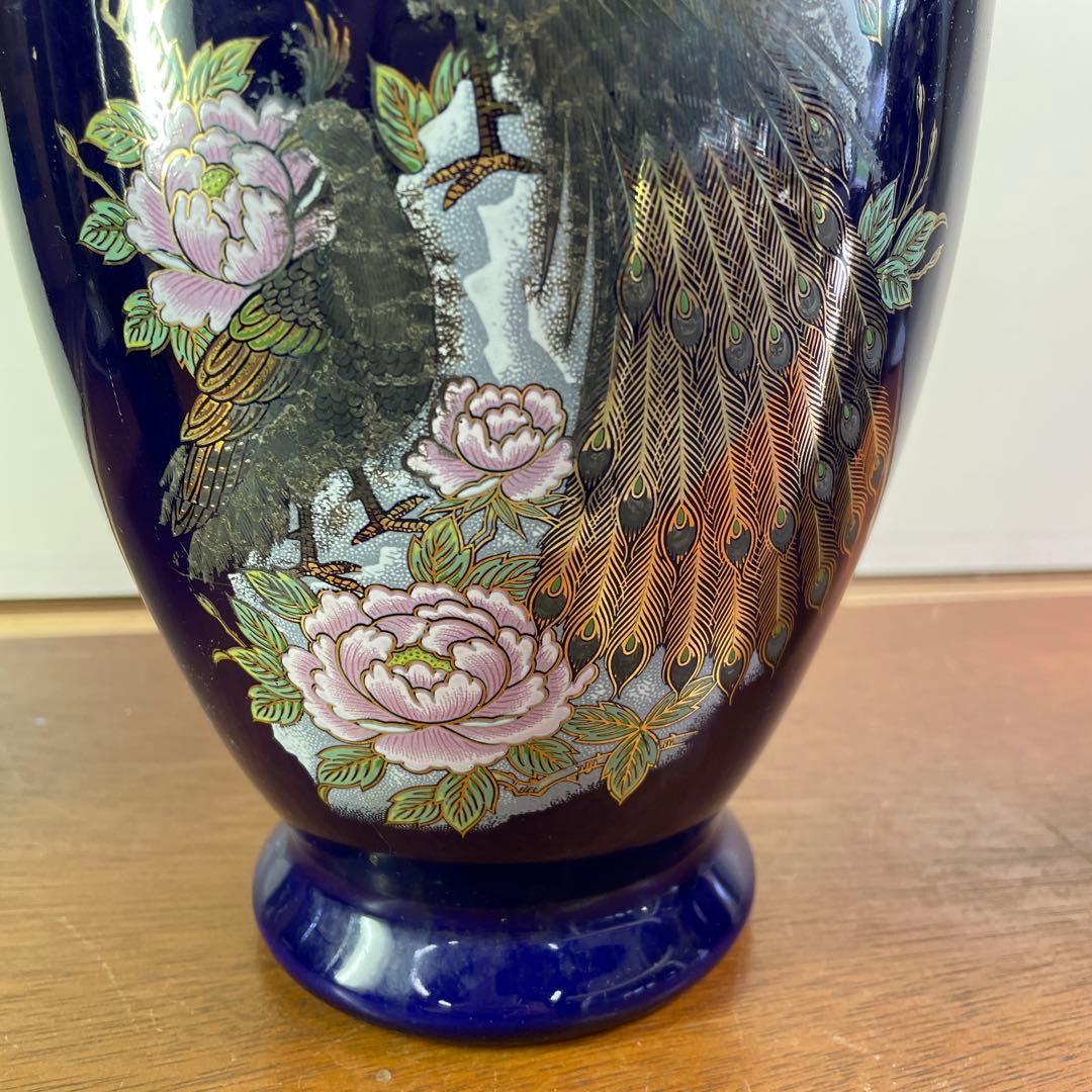 訳あり❗️ 牡丹と孔雀の花瓶 有田焼 明陶苑花瓶 美濃焼 孔雀花瓶 3個