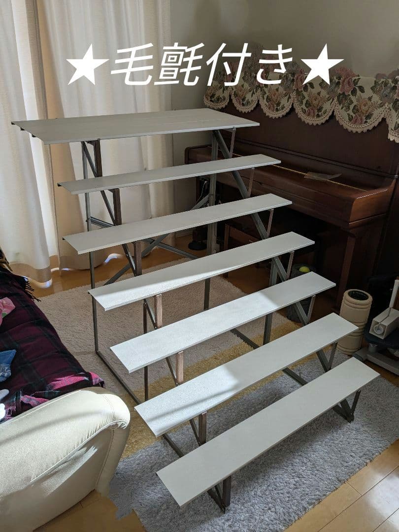 雛壇7段飾り　白色　35号　説明書あり　毛氈付き　毛せん 雛壇7段飾り 白色 35号 説明書あり 毛氈付き 毛せん