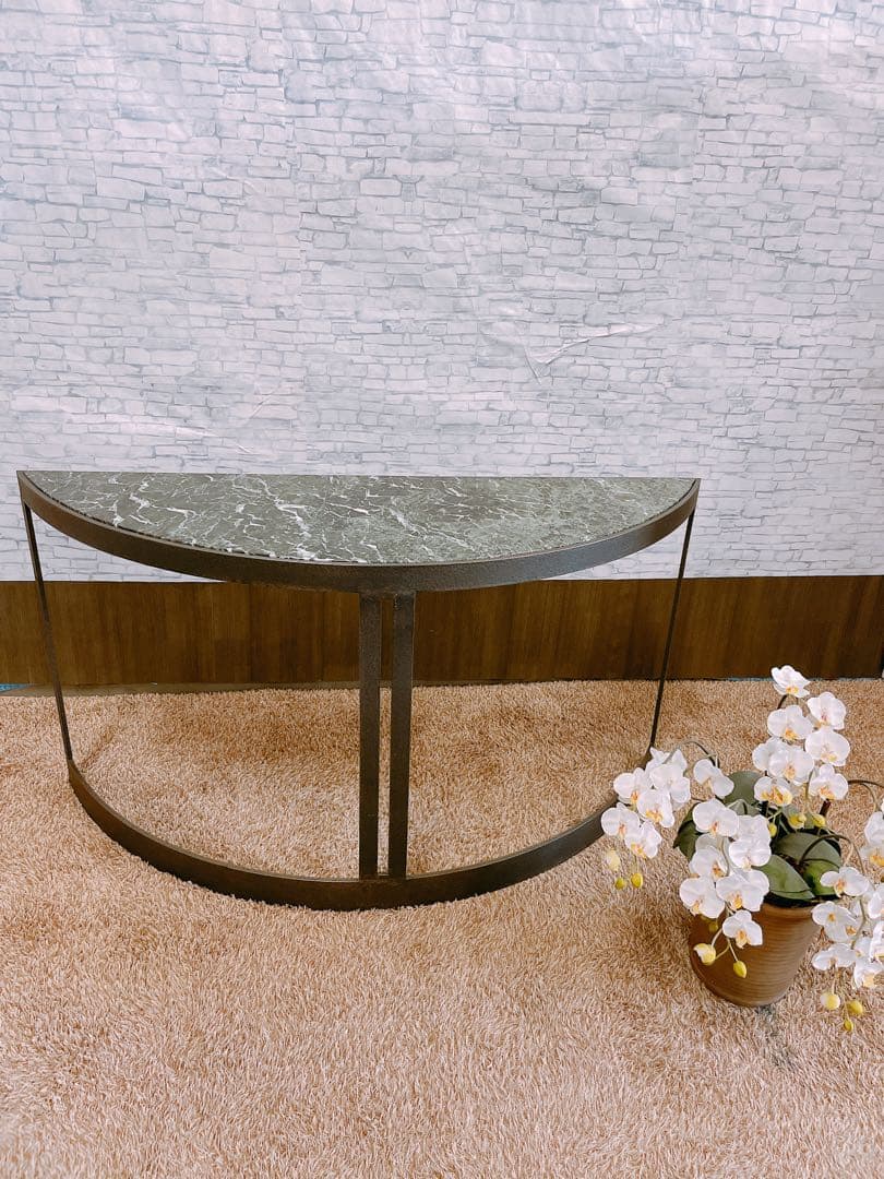 sakura⚠️1月末までの処分SALE！大理石コンソールテーブル 高級サイドテーブル 人造大理石コンソールテーブル 玄関テーブル 花台