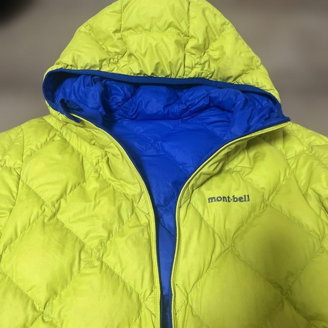 mont-bell キッズ ダウンコート ブルー&イエローリバーシブル - メルカリ