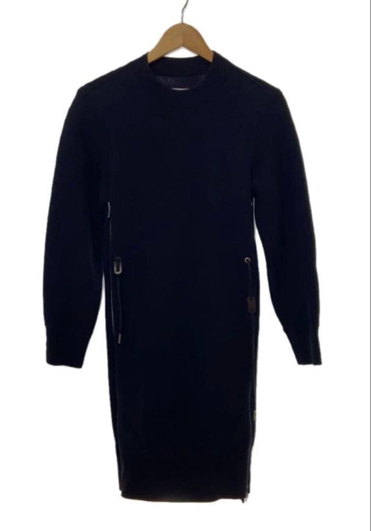 sacai スポンジスウェット ナイロン異素材ドッキングワンピース サカイ