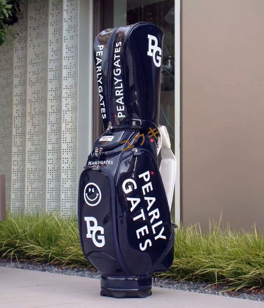 PEARLY GATES エナメル キャディバッグ PEARLY GATES - PEARLY GATES エナメルキャディバッグ レッド 現行