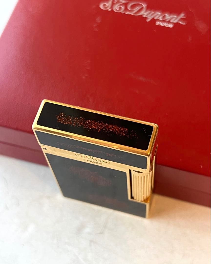 ST. デュポン ガスライター 漆 金ラメ ブラックゴールド ライン2