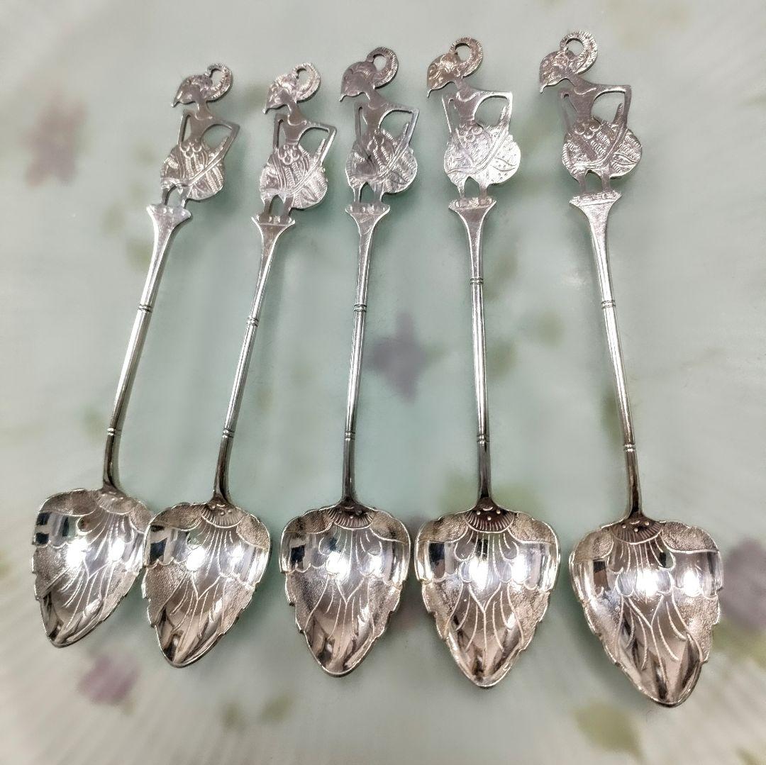 5698#1222　DELUXE/ヴィンテージインドネシア銀製800スプーン5本 5698#1222 DELUXE/ヴィンテージインドネシア銀製800スプーン5本 - メルカリ