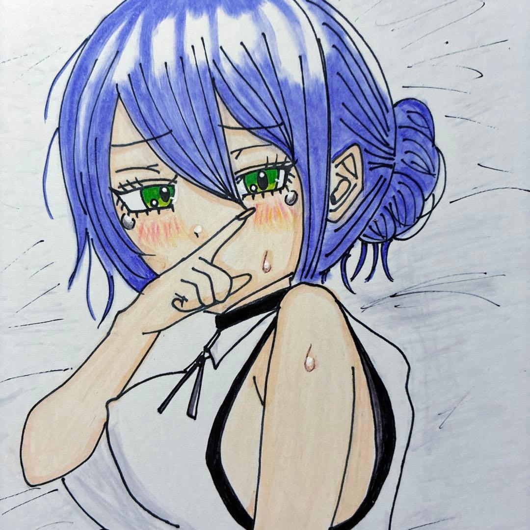 ファンアート レゼ チェンソーマン A5 手描きイラスト - メルカリ