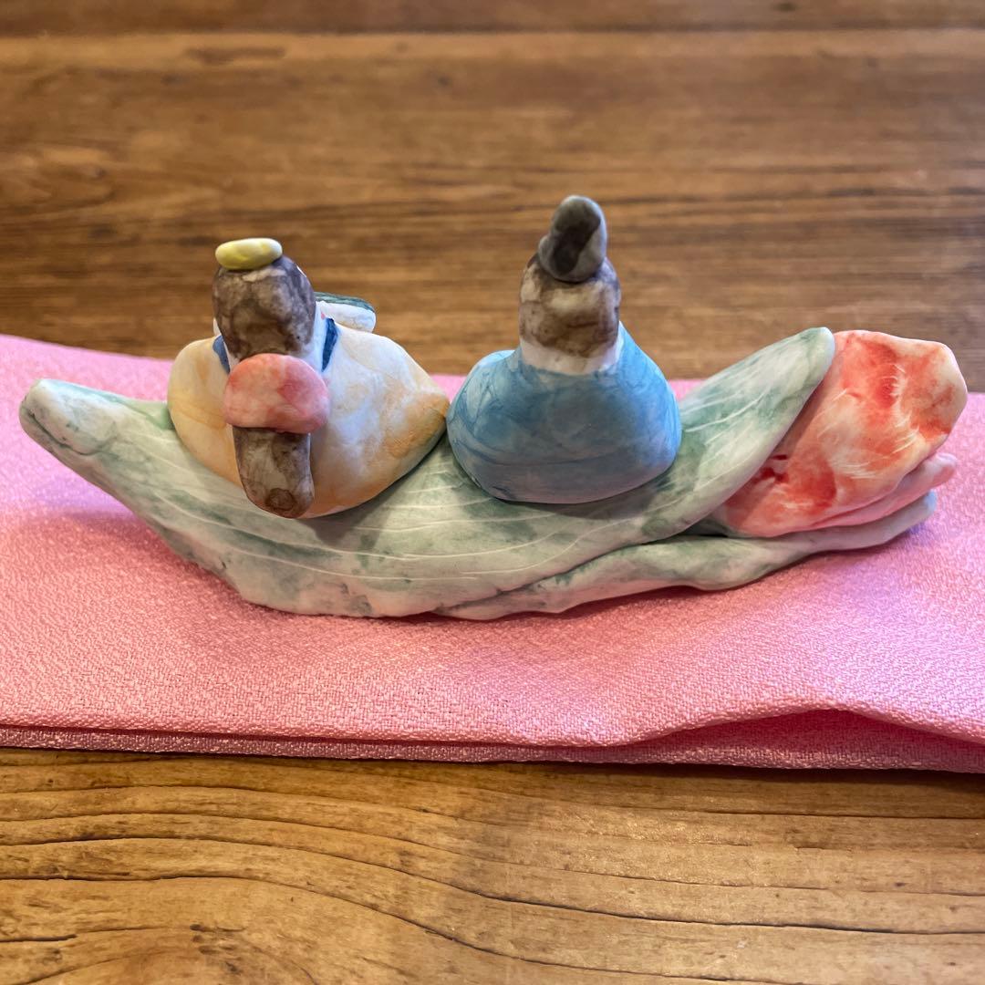 村井陽子さん　チューリップとお雛様　ひなまつり　陶人形