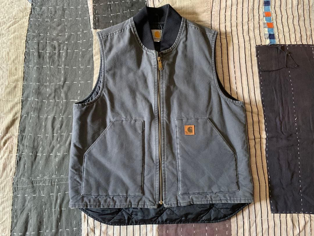 00s carhartt vtg ダック ベスト シャドー V02 029 灰色 - メルカリ