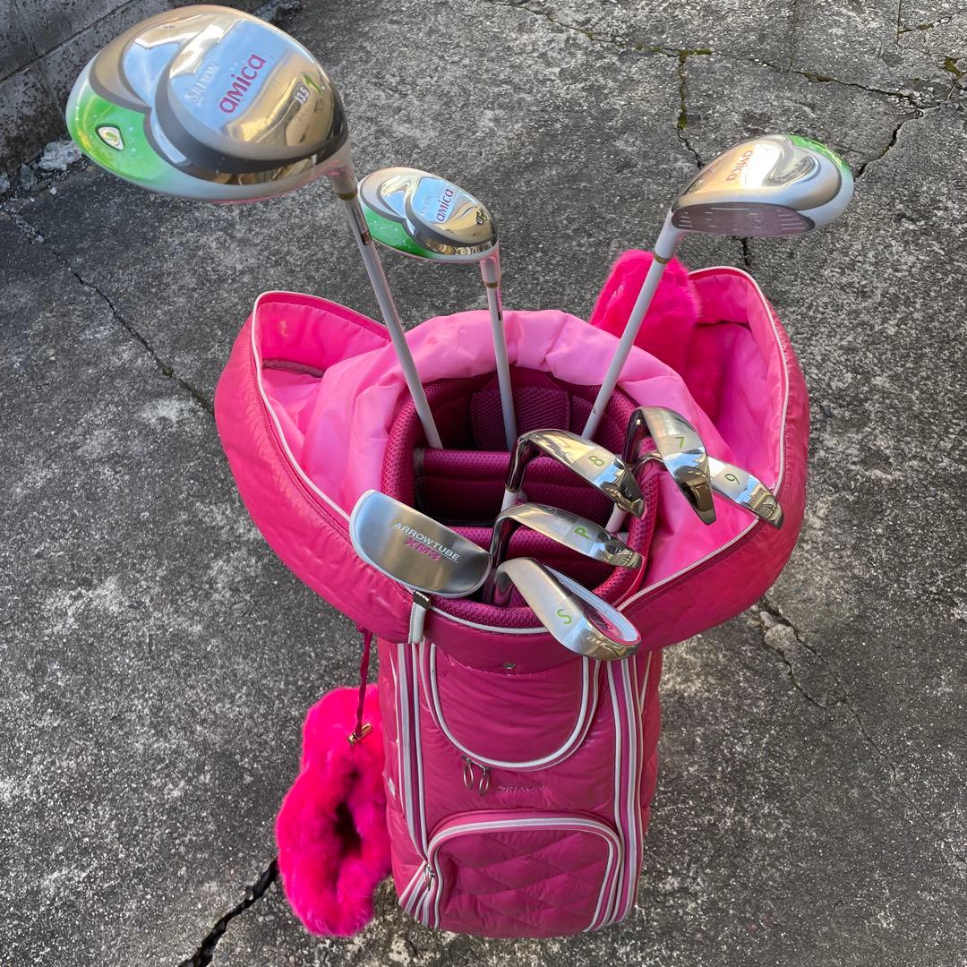 SRIXON ゴルフクラブセット レディース ピンクキャディバッグ付