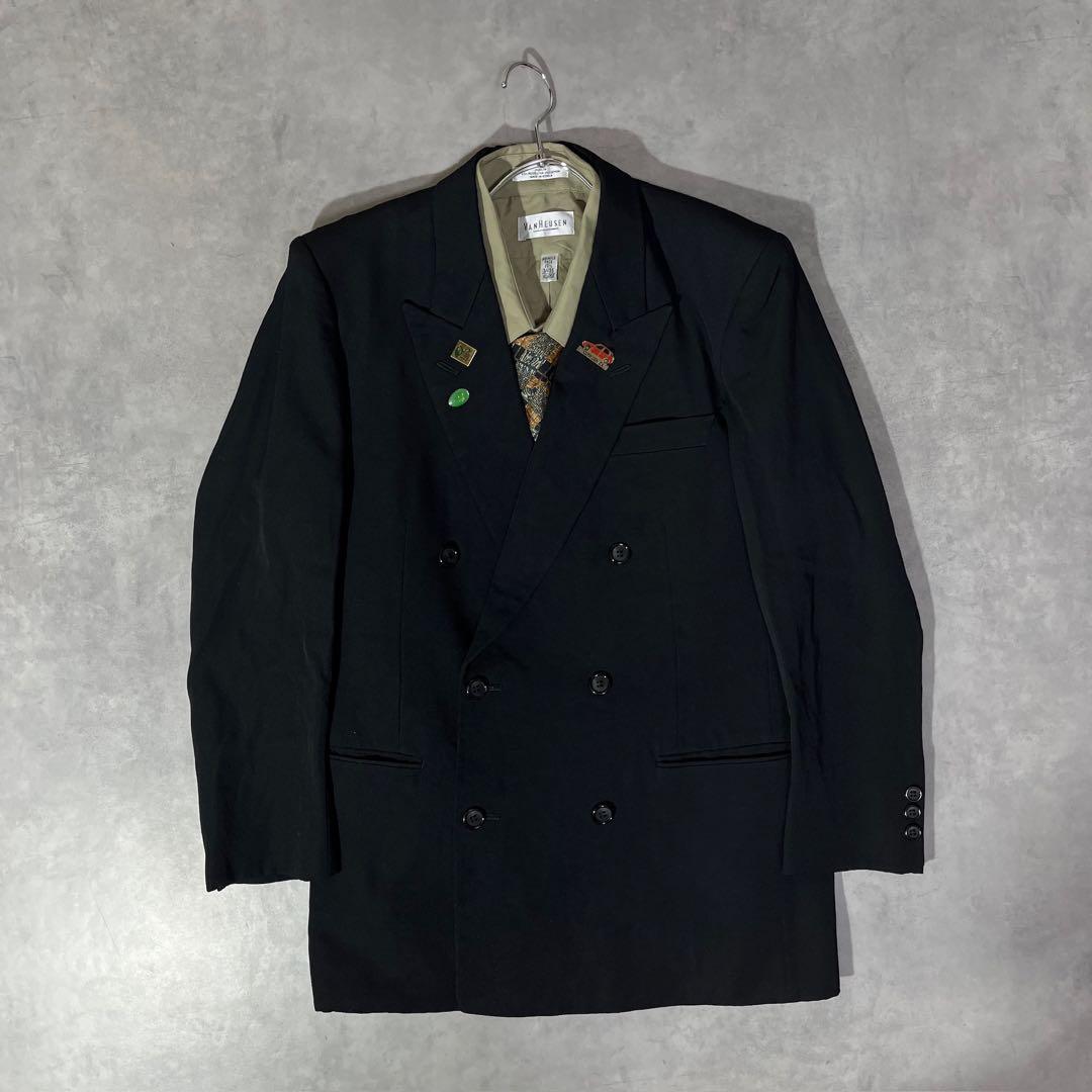 F.041]【vintage】 セットアップ ダブル ピンズ ネクタイ