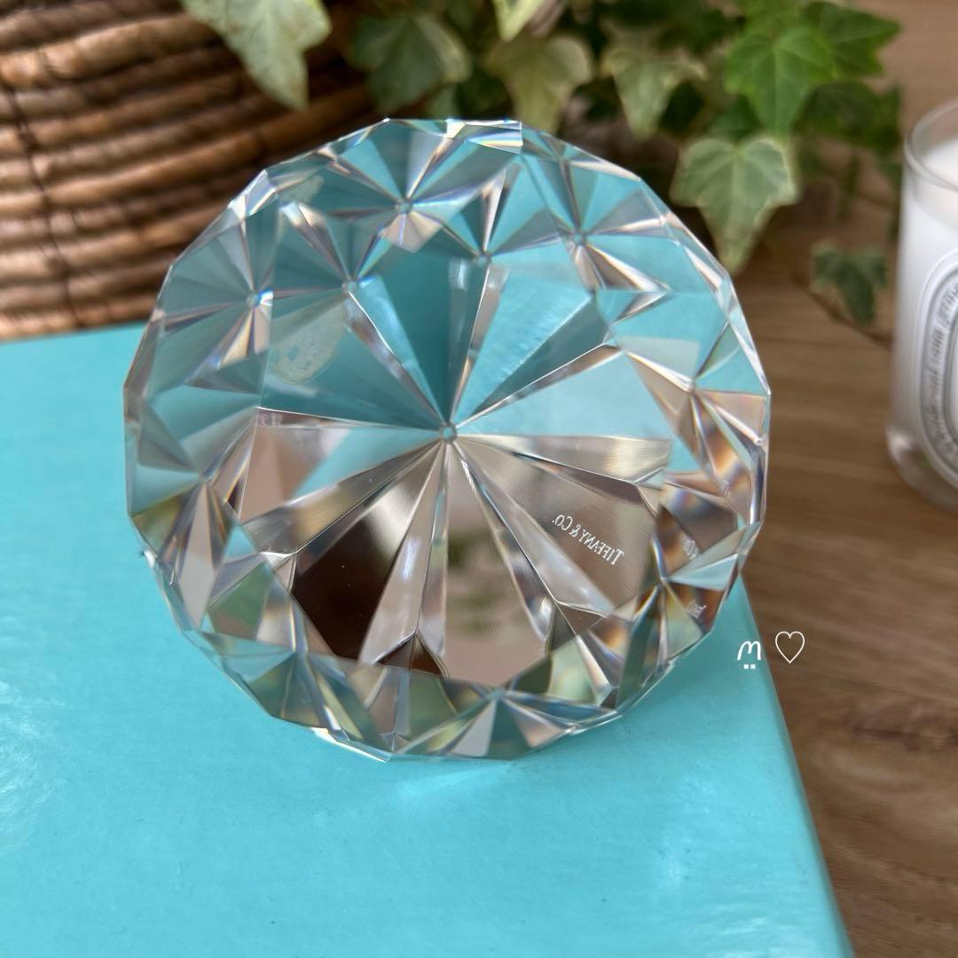 ティファニー ダイヤモンドカットペーパーウェイト クリスタルガラス