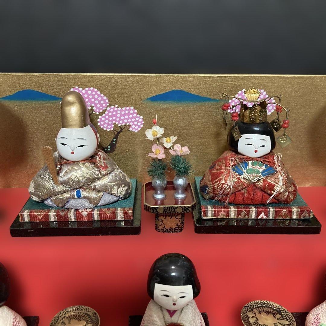 雛人形 ひろあゆたく様専用 アンティーク木目込み豆雛 オマケ付き