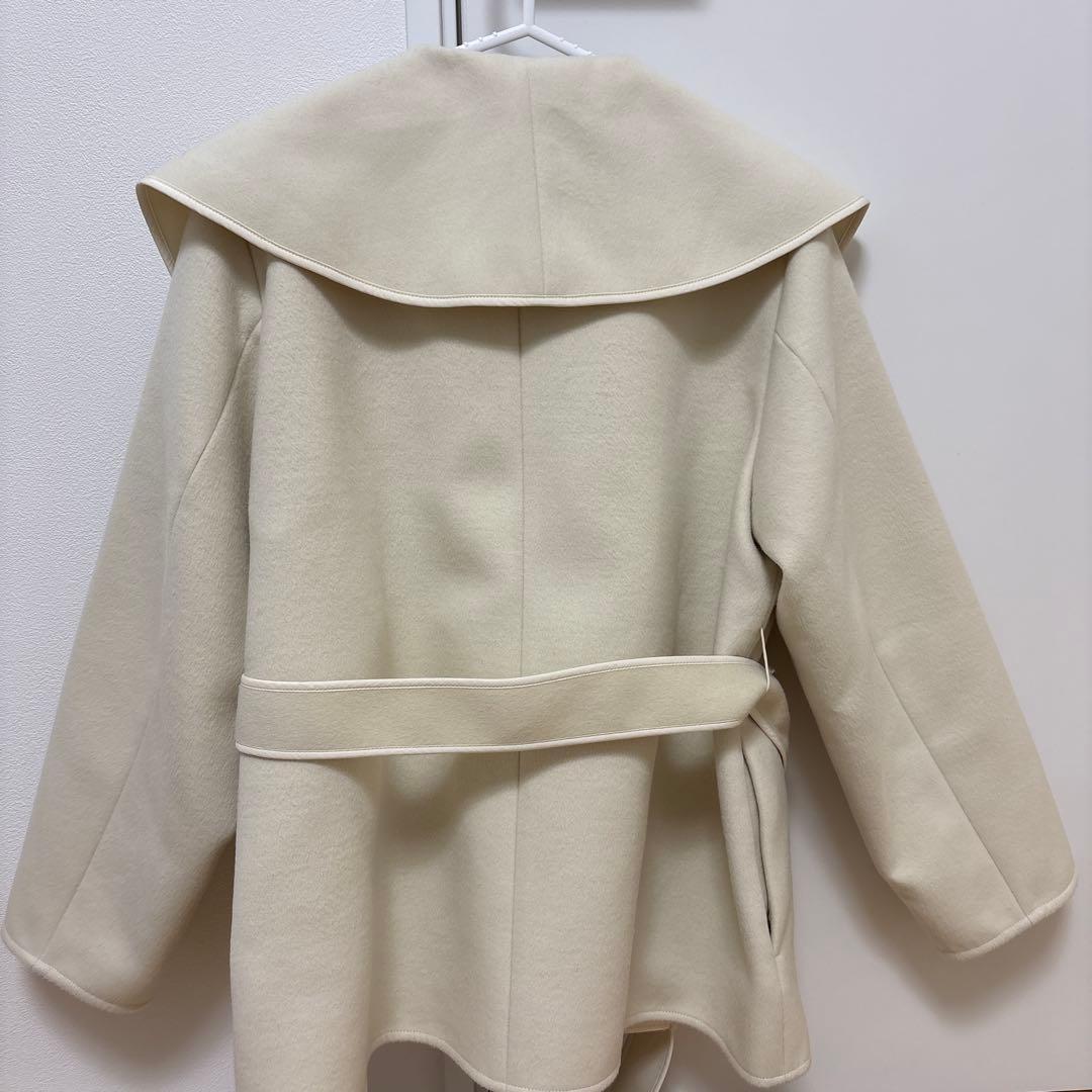 FRAY I.D リバーコート ビッグカラーショートホワイト