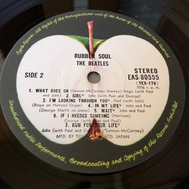 ビートルズ ラバー・ソウル LP 国内盤 アップル ラベル d717y77 - メルカリ