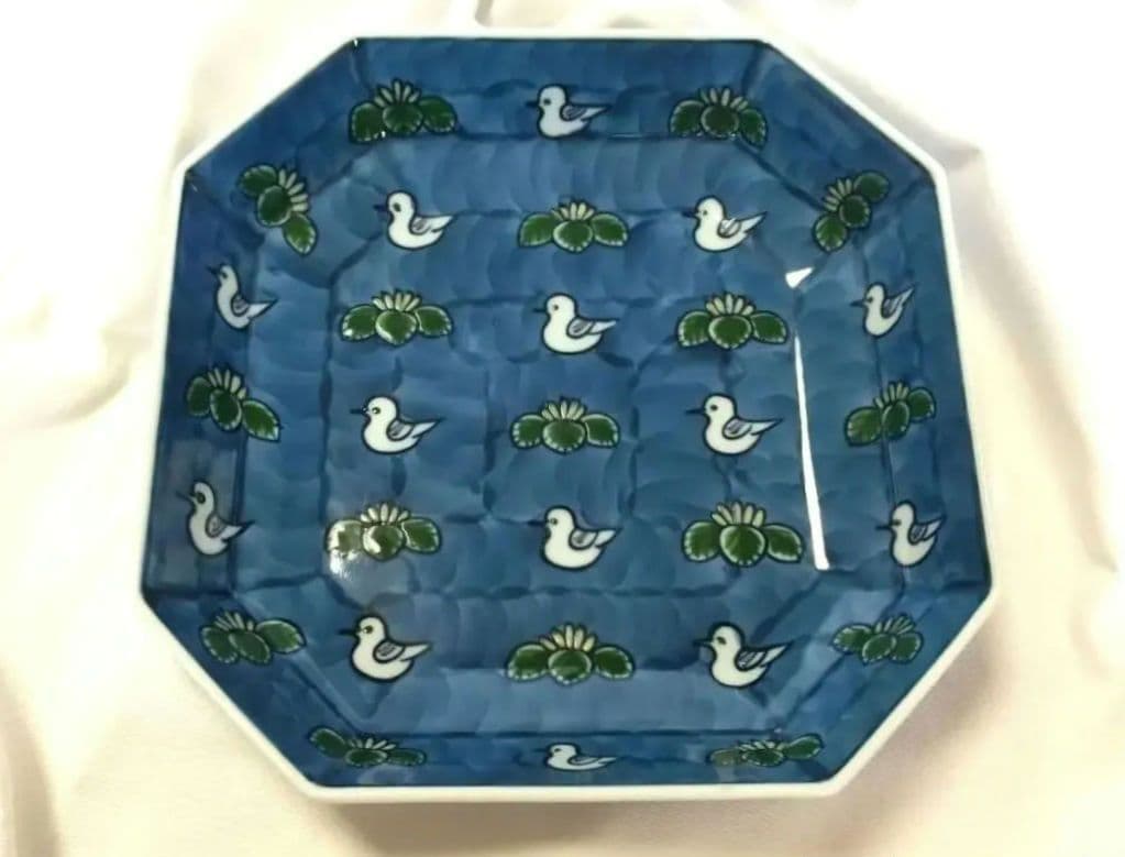 有田焼 源右衛門窯 染錦 水鳥絵 方皿 - メルカリ