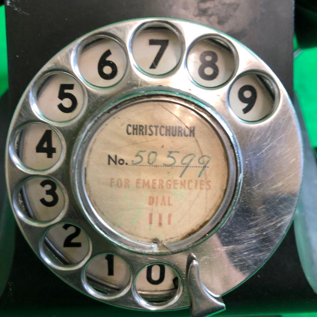 昭和レトロ アンティーク ダイヤル式電話 黒電話機 動作未確認 現状