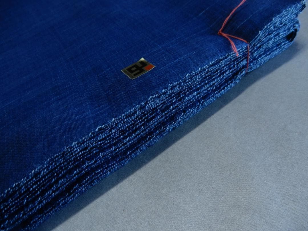 松阪木綿 正藍染無地反物・納戸色・12m保証・ワイド巾・三重県指定