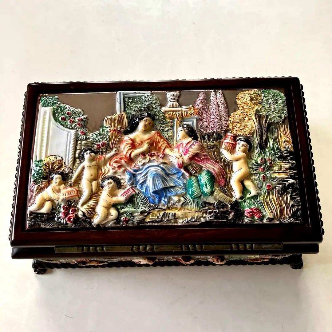 REUGE リュージュシリンダー型オルゴール72弁陶器装飾