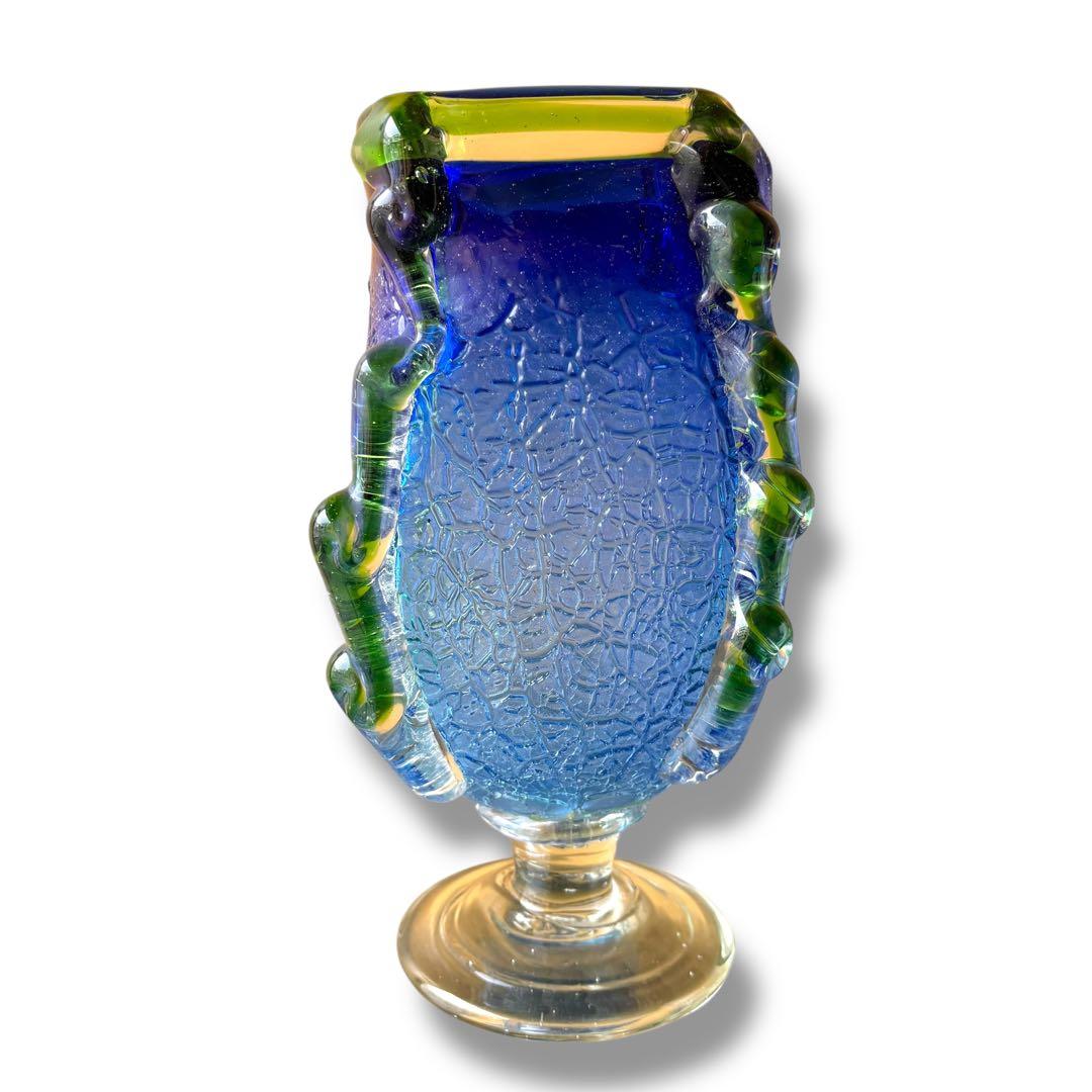 mune様専用 桃原正男作 花瓶 琉球ガラス 現代の名工 奥原硝子製造所