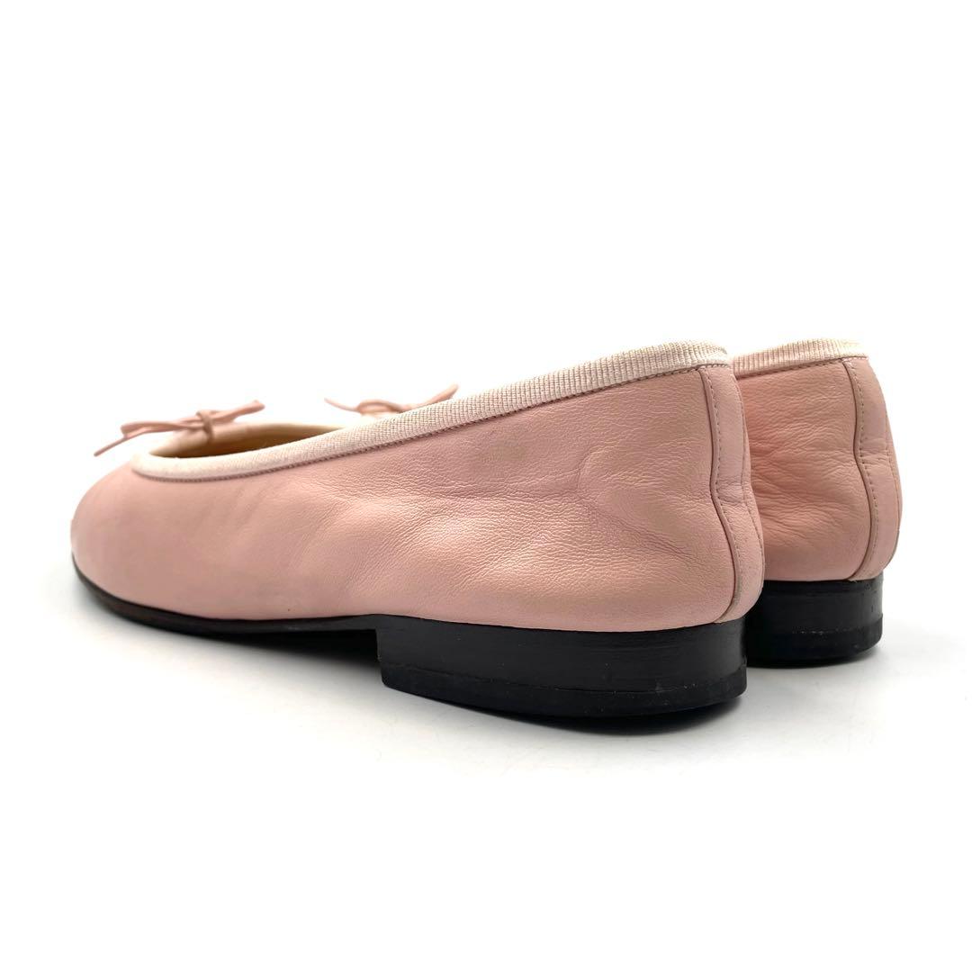 《超美品》CHANEL シャネル ココマーク フラットパンプス バレエ リボン