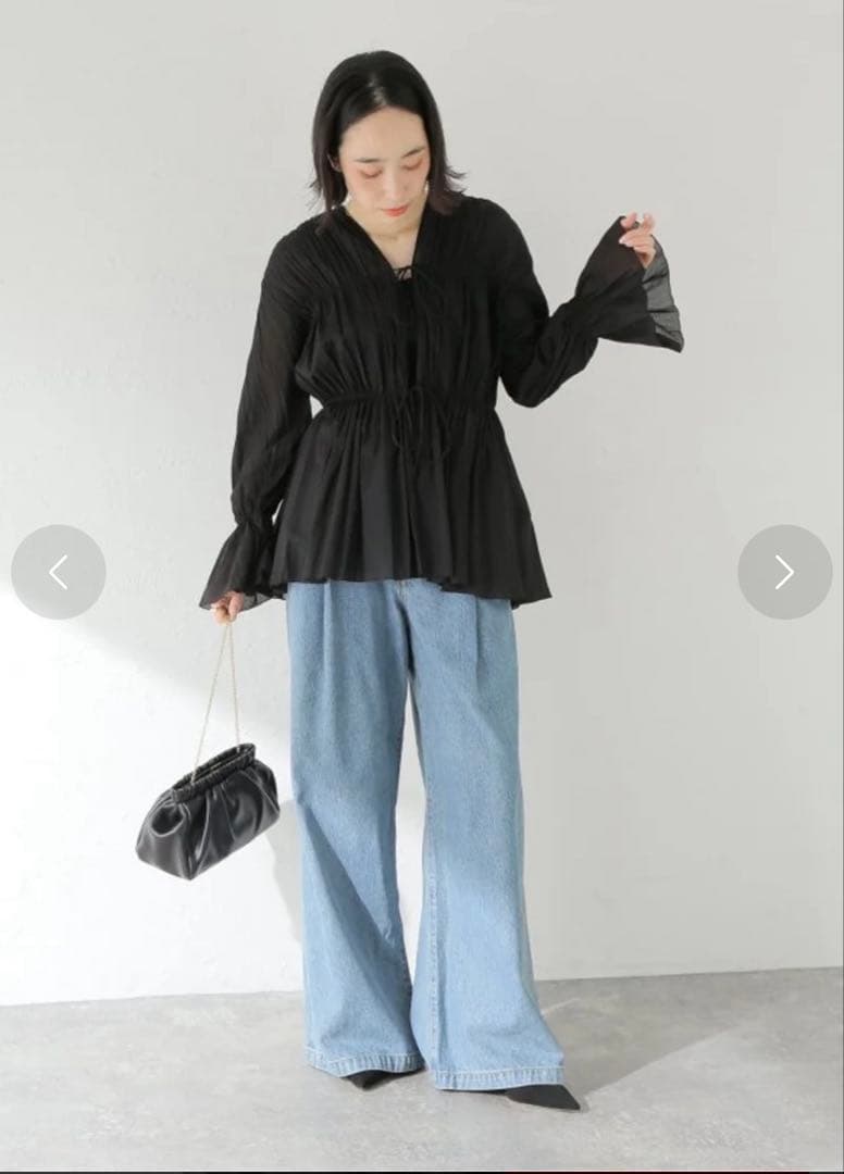 Plage COTTON SHIRRING ブラウス