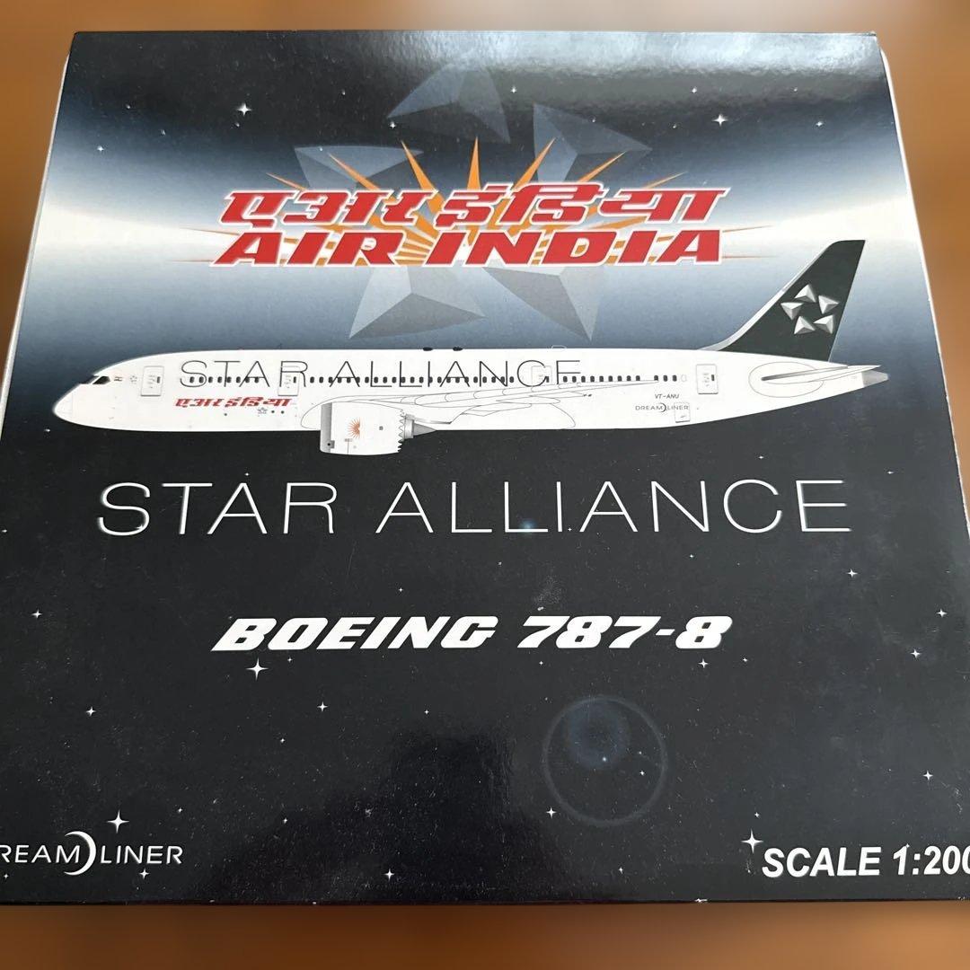 Ｂ787-8模型　air india star alliance特別塗装機 JC Wings 787-8 エア・インディア 特別塗装 「スターアライアンス」 VT