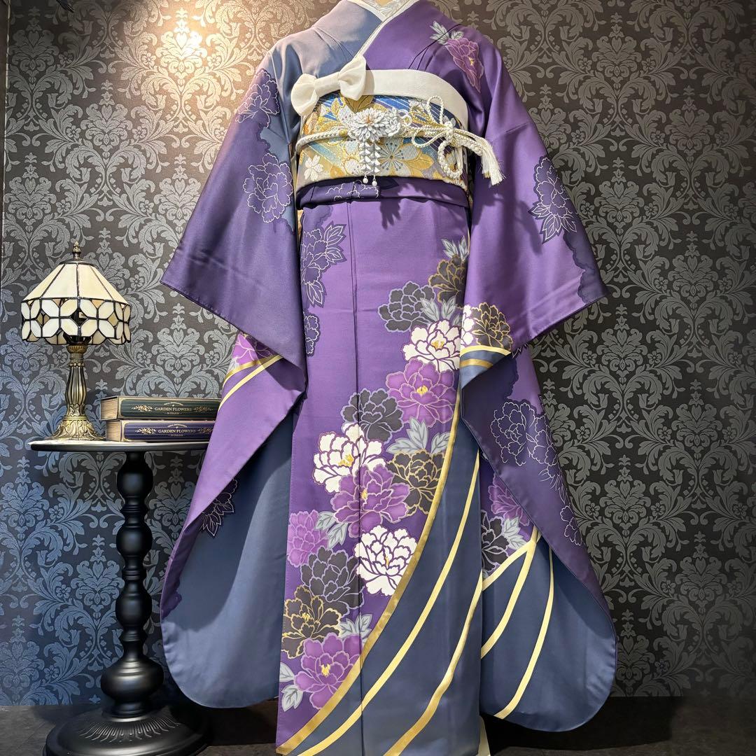 美品 牡丹 染分け 金彩 逸品 振袖 フルセット 振り袖 成人式 - メルカリ
