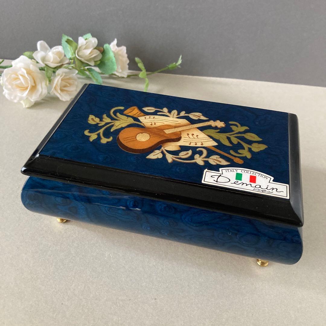 イタリア ドマン オルゴール［象嵌細工］ブルー - メルカリ