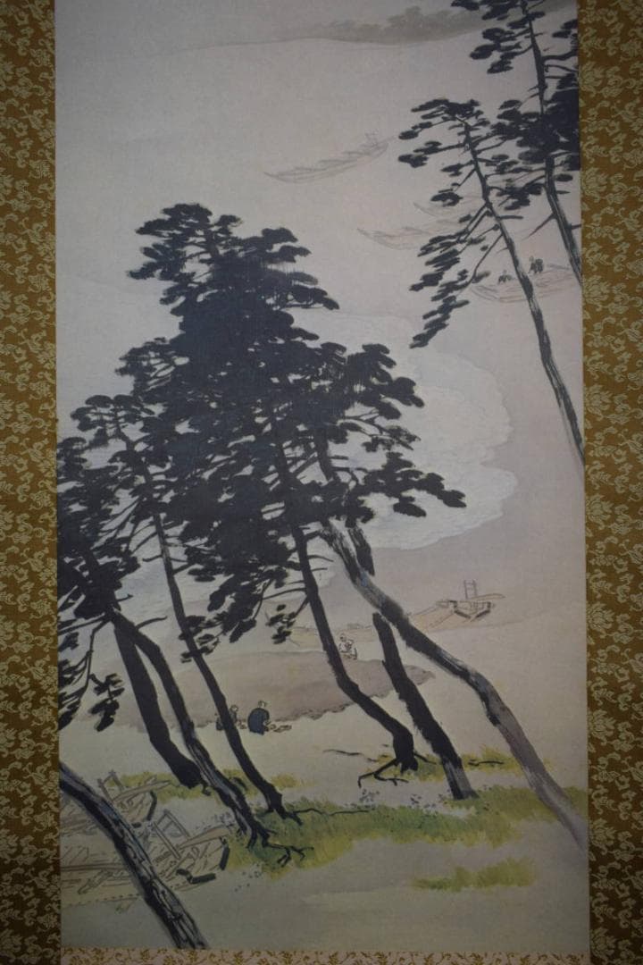 複製/川合玉堂/松籟濤声/山水船人物図/工芸/布袋屋掛軸HG-980 - メルカリ