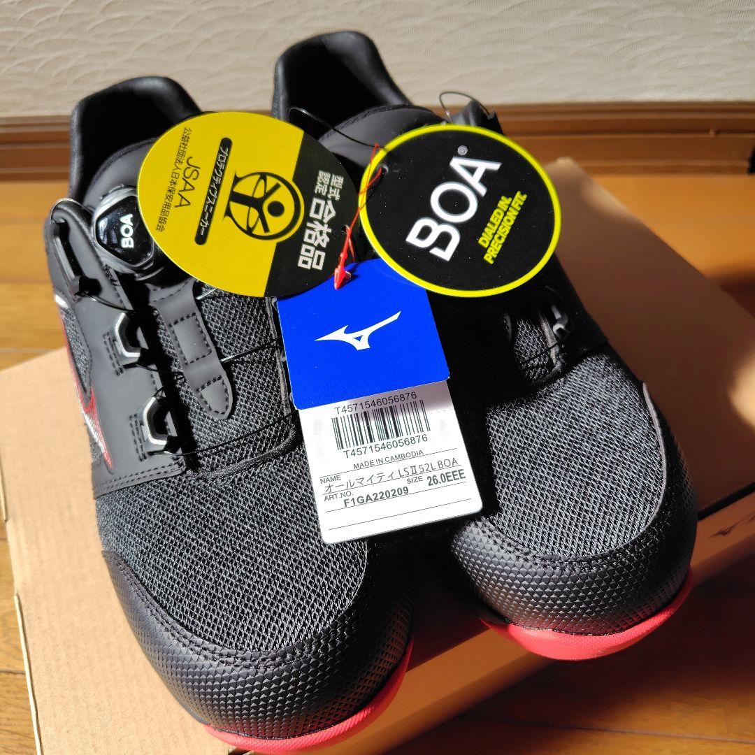 【未使用】ミズノ　プロテクティブスニーカー　26.0cm　EEE 　ブラック