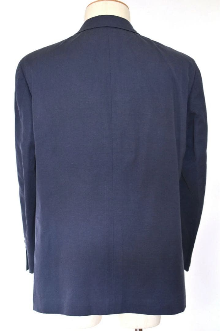 アルニス 高級スーツ 54 EU ネイビー コットンリネン混 フランス製