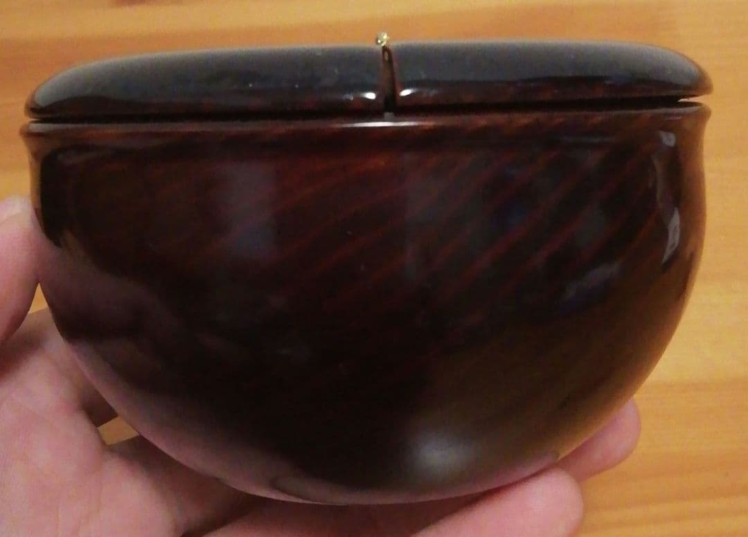 胡寿作 老松 茶入 棗 共箱 仕服付 共箱