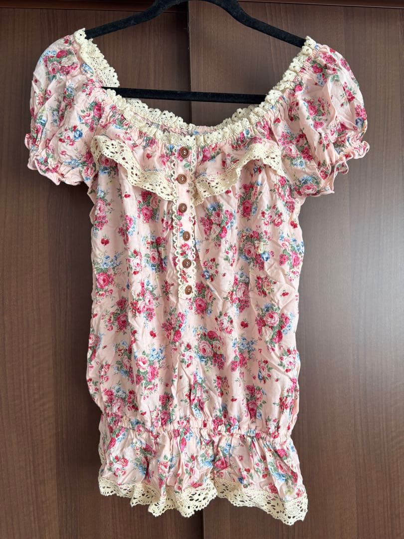 LIZLISA 花柄チュニック ピンク