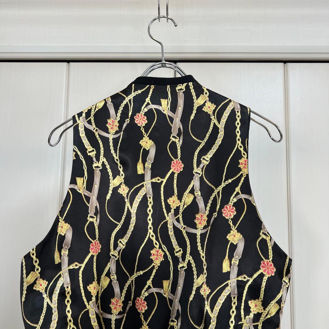 Yohji Yamamoto バックグラフィックデザイン ウールギャバ ジレ YOHJI