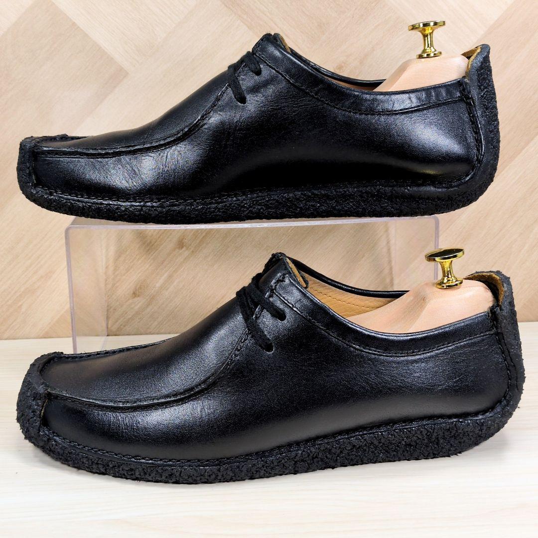 クラークス ナタリー 26.0cm レザー ワラビー ブラック S373