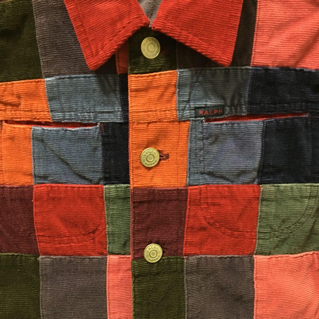 ユーロヴィンテージ ラルフローレン コーデュロイベスト デニム パッチ