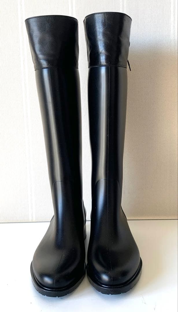 [美品]レインブーツ　FABIO RUSCONI [38] レザー　イタリア製 FABIO RUSCONI（ファビオルスコーニ） 長靴 レインブーツ ○FABIO
