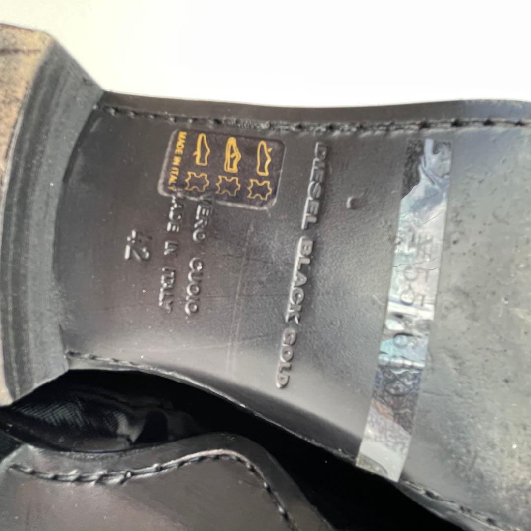 DIESEL BLACK GOLD エナメル レザー ローファー 靴 黒 27 - メルカリ