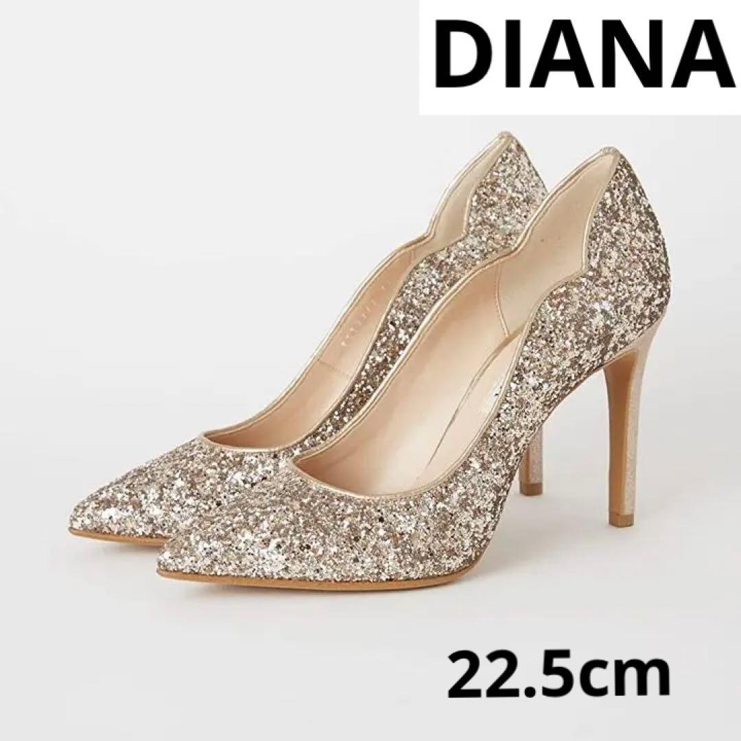美品】ダイアナ ヒール パンプス ゴールド - メルカリ