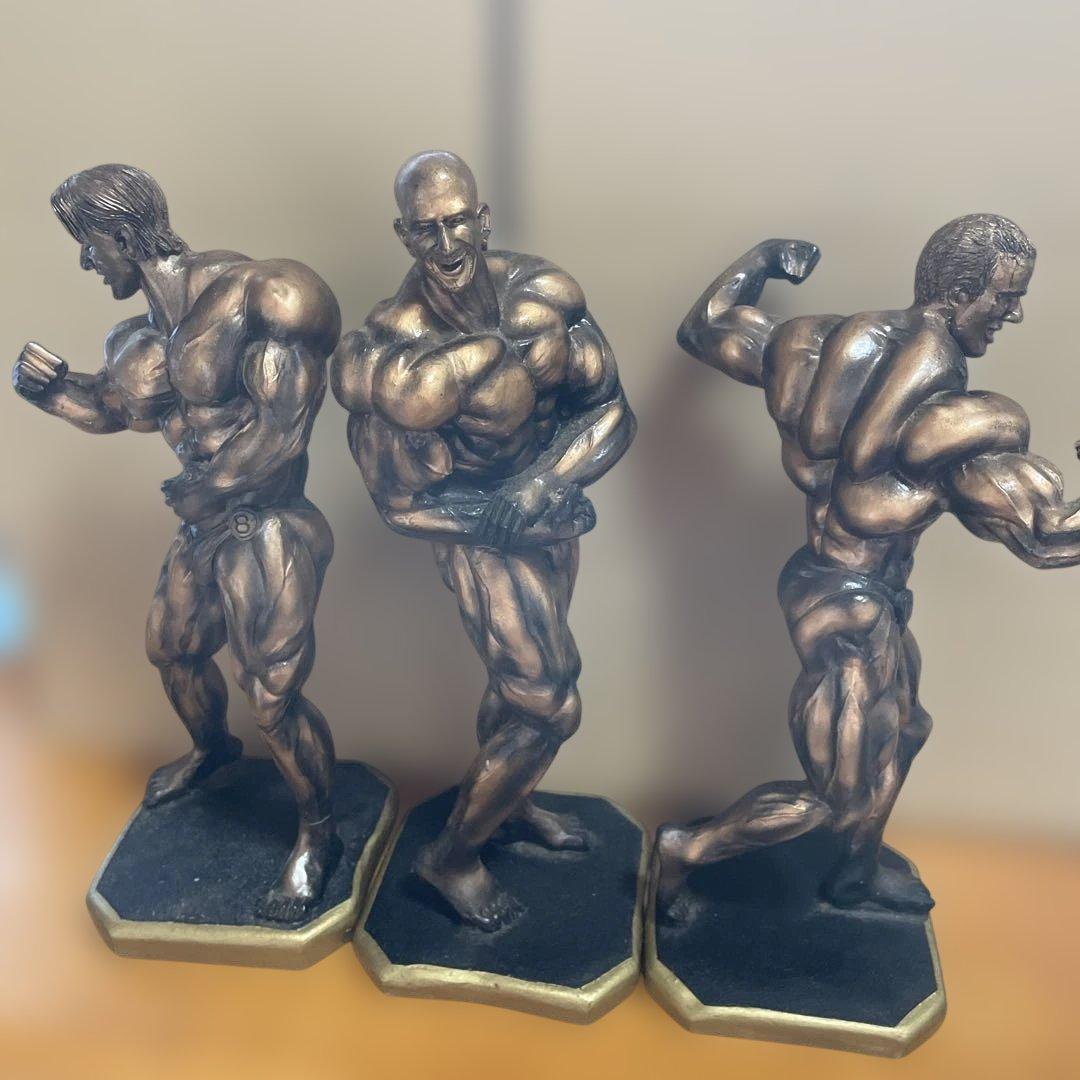ボディビルフィギュア 3体セット ブロンズ 超大型ブロンズ像 ボディービル G.Anderson 49cm インテリア 彫刻