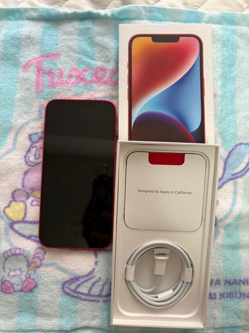 Apple iPhone 14 赤 128GB 美品　バッテリー状態100% iPhone 14 整備済み品 バッテリー100％ 128GB ランクD 中古 スマホ