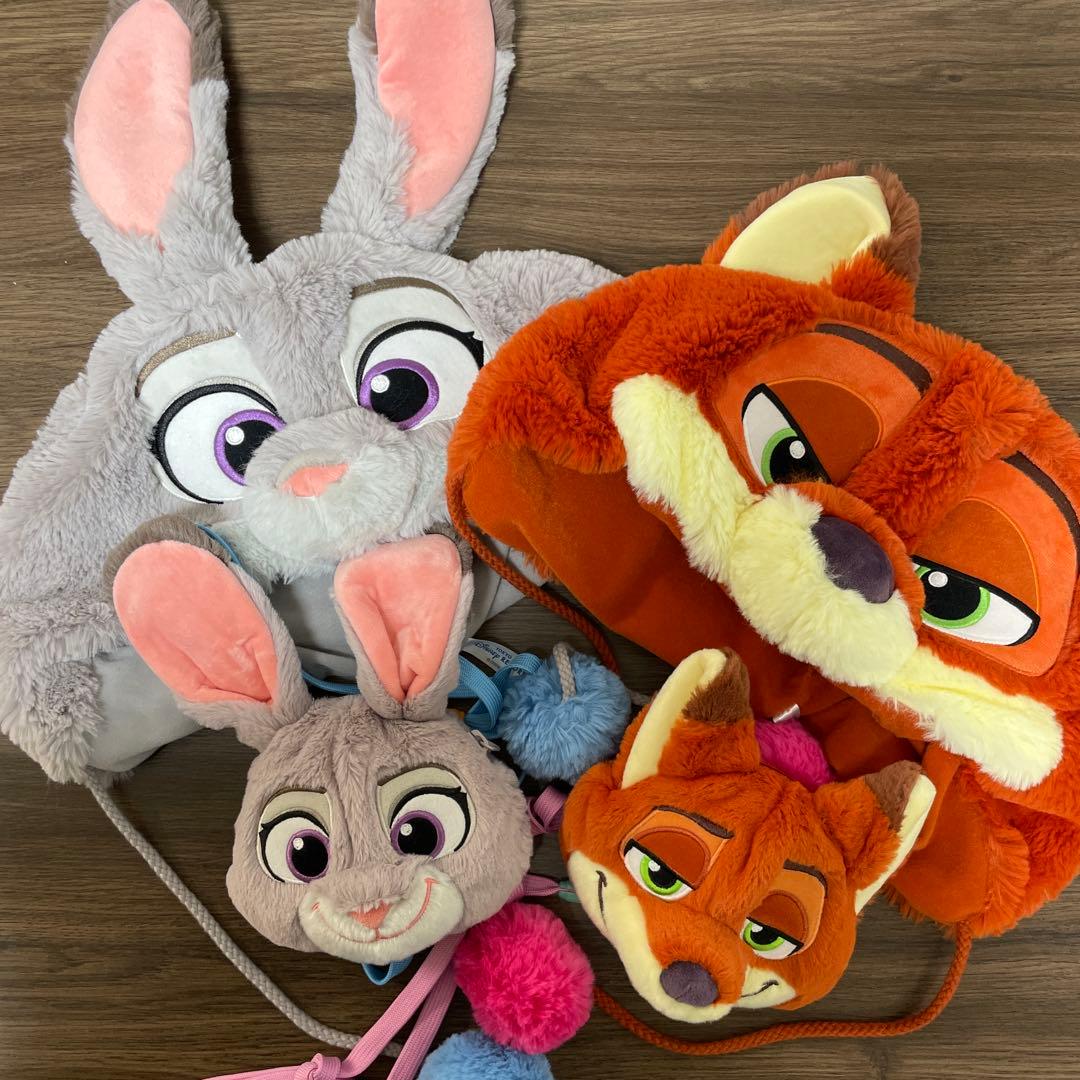 ズートピア　ファンキャップ　ショルダーバッグ　ニックジュディ　4点セット ズートピア 4点セット ファンキャップ ショルダーバッグ ジュディ