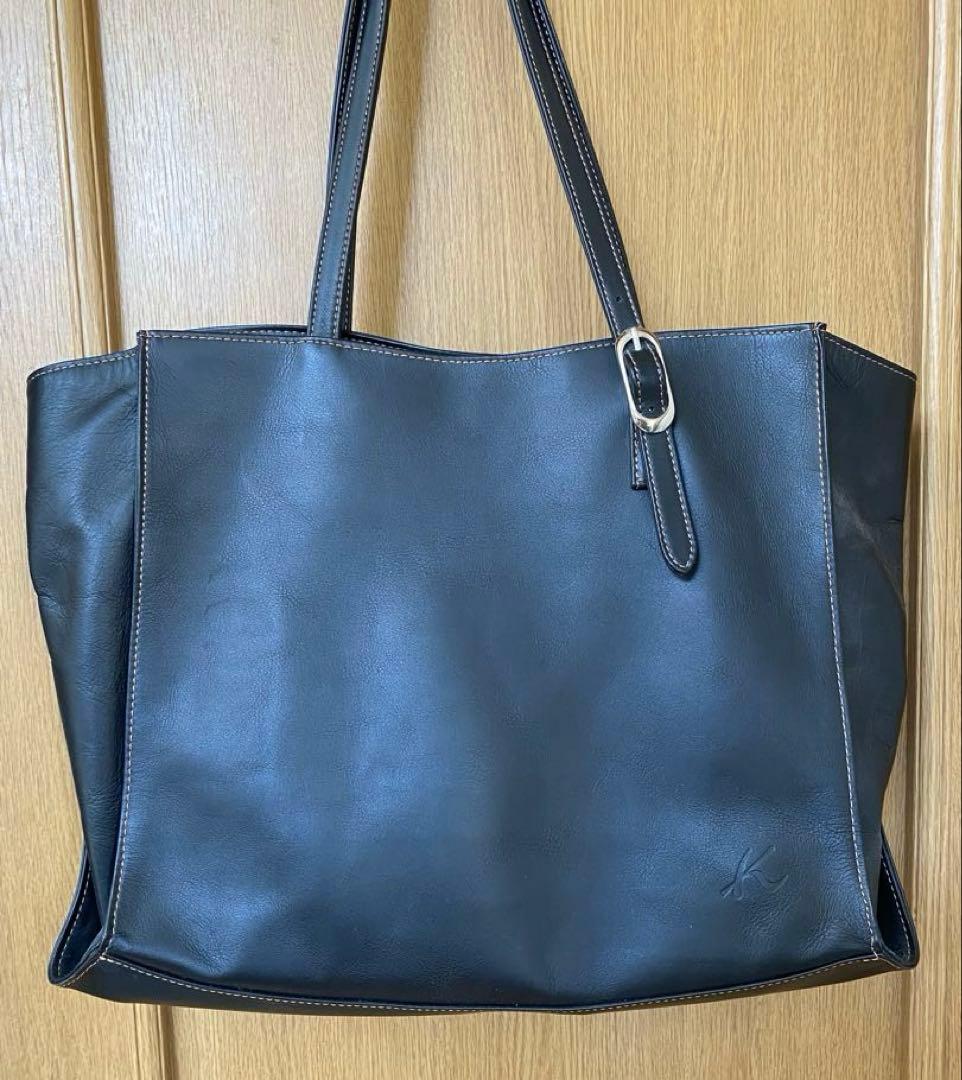 キタムラ 黒レザートートバッグ　(取り外しリボン付き) 大 desir-store_d7927