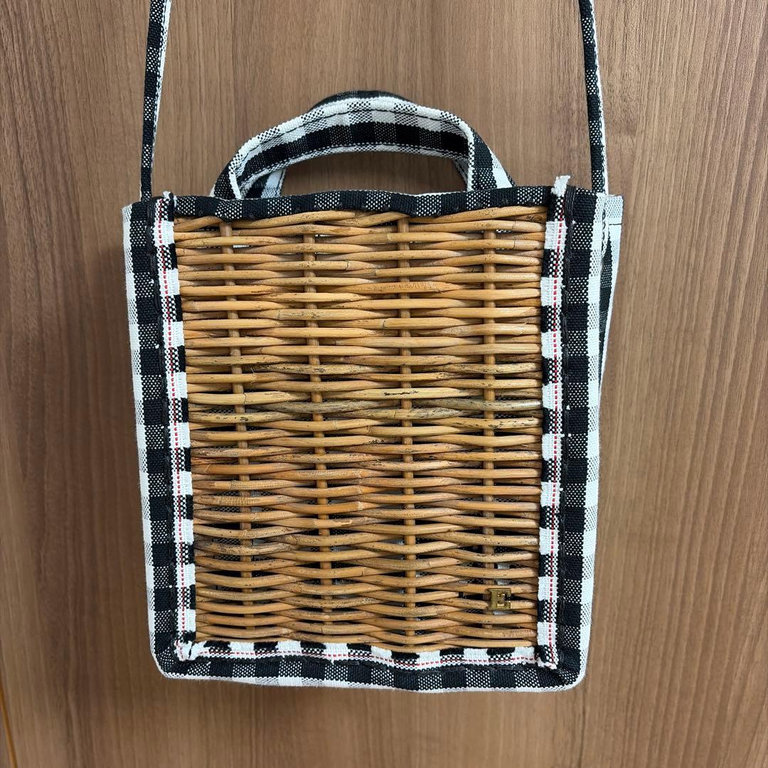 エバゴス ギンガムチェックカゴ袋ショルダーバッグ - メルカリ