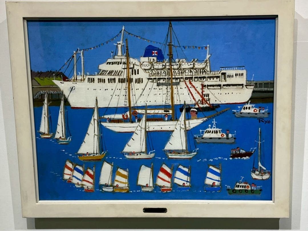 柳原良平《横浜どんたく》1983年 油彩画 15号 鑑定書付き