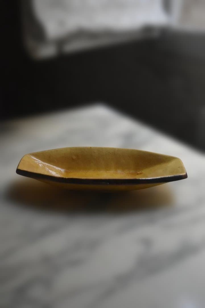 最期 美品フランス19世紀 オクトゴナル デュルフィー窯 ラヴィエ皿 民